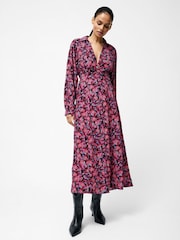 French Connection Black/Red Jennifer Midi Dress - Image 1 of 4