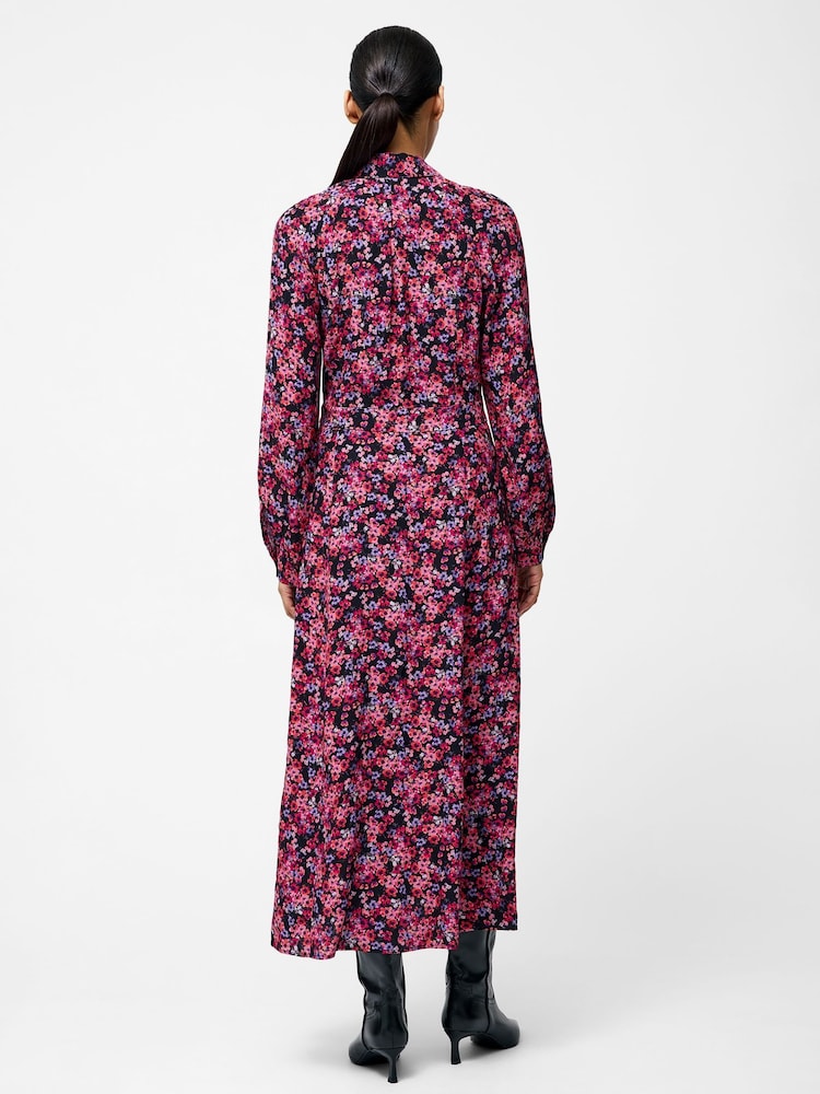 French Connection Black/Red Jennifer Midi Dress - Image 2 of 4