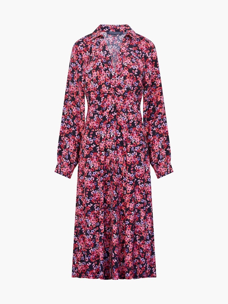 French Connection Black/Red Jennifer Midi Dress - Image 4 of 4
