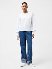 French Connection White Lily Cable Sleeve Jumper - Image 2 of 4