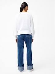French Connection White Lily Cable Sleeve Jumper - Image 3 of 4