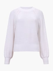 French Connection White Lily Cable Sleeve Jumper - Image 4 of 4