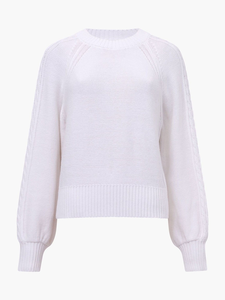 French Connection White Lily Cable Sleeve Jumper - Image 4 of 4