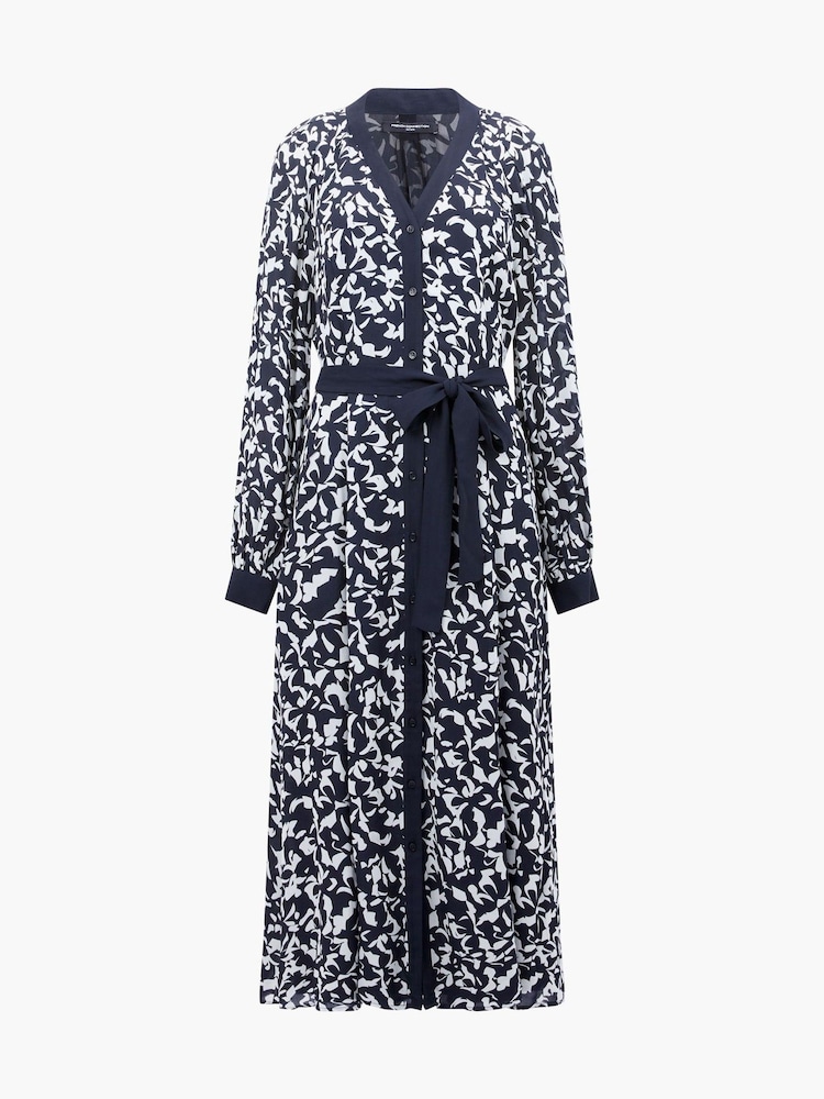 French Connection Blue Kelly Almere Crepe Dress - Image 4 of 4