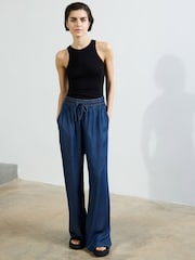 French Connection Blue Colorado Denim Fluid Trousers - Image 2 of 5