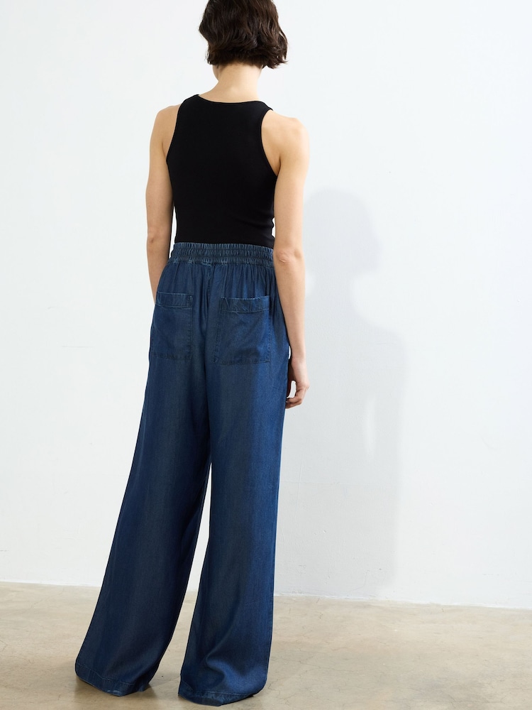 French Connection Blue Colorado Denim Fluid Trousers - Image 5 of 5