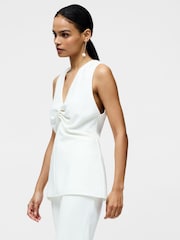 French Connection White Arlette Sleeveless V-Nack Top - Image 3 of 4