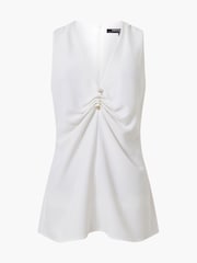 French Connection White Arlette Sleeveless V-Nack Top - Image 4 of 4