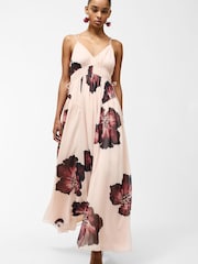 French Connection Pink Elyse Hallie Crinkle Maxi Dress - Image 1 of 5