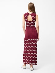 French Connection Burgundy Trudy Crochet 100% Cotton Skirt - Image 2 of 5