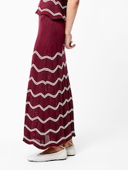 French Connection Burgundy Trudy Crochet 100% Cotton Skirt - Image 3 of 5
