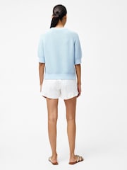 French Connection Blue Lily High Neck 100% Cotton Top - Image 1 of 4