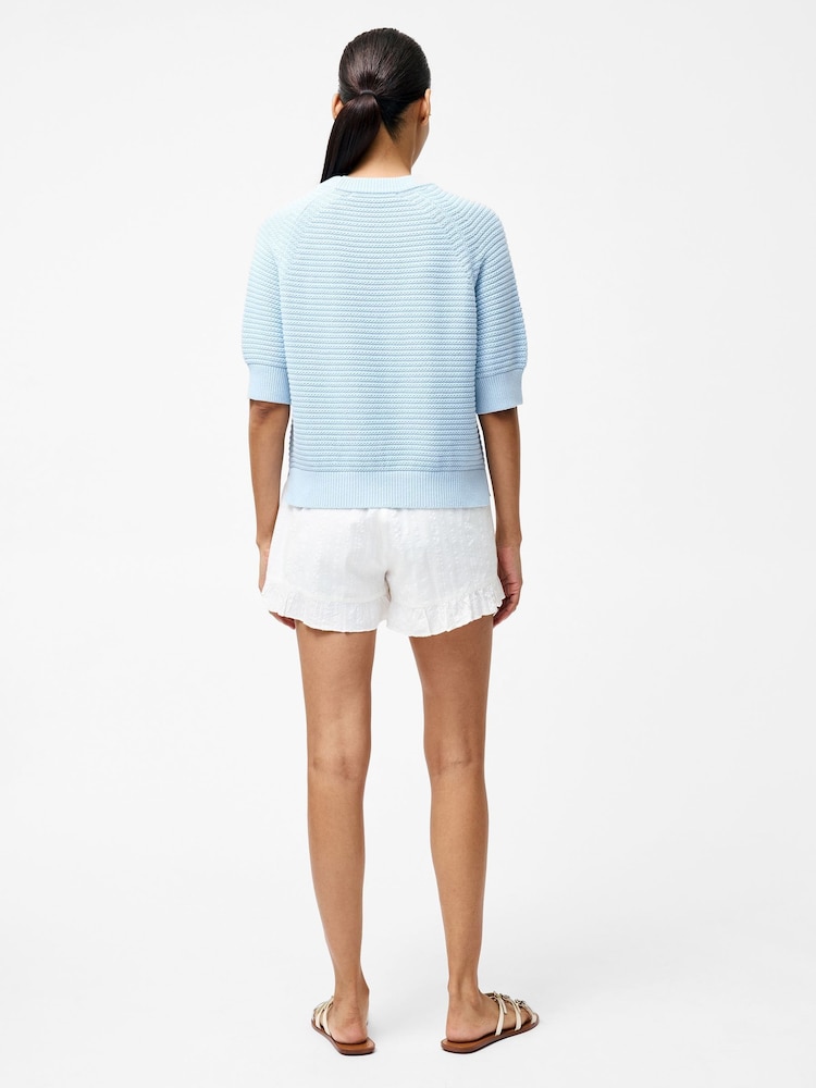 French Connection Blue Lily High Neck 100% Cotton Top - Image 1 of 4