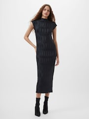 French Connection Blue Moira Pleated Dress - Image 1 of 4