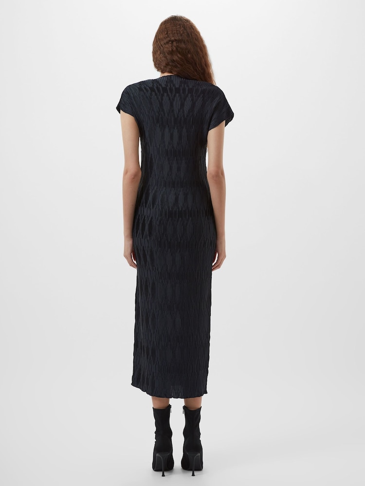 French Connection Blue Moira Pleated Dress - Image 2 of 4
