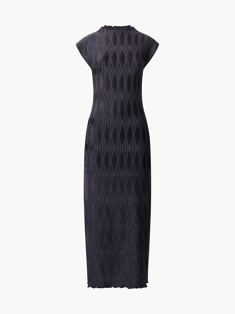 French Connection Blue Moira Pleated Dress - Image 4 of 4