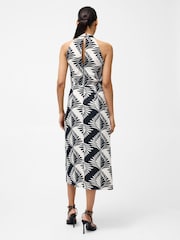 French Connection Black Ariette Linen Blend Crossword Midi Dress - Image 2 of 4