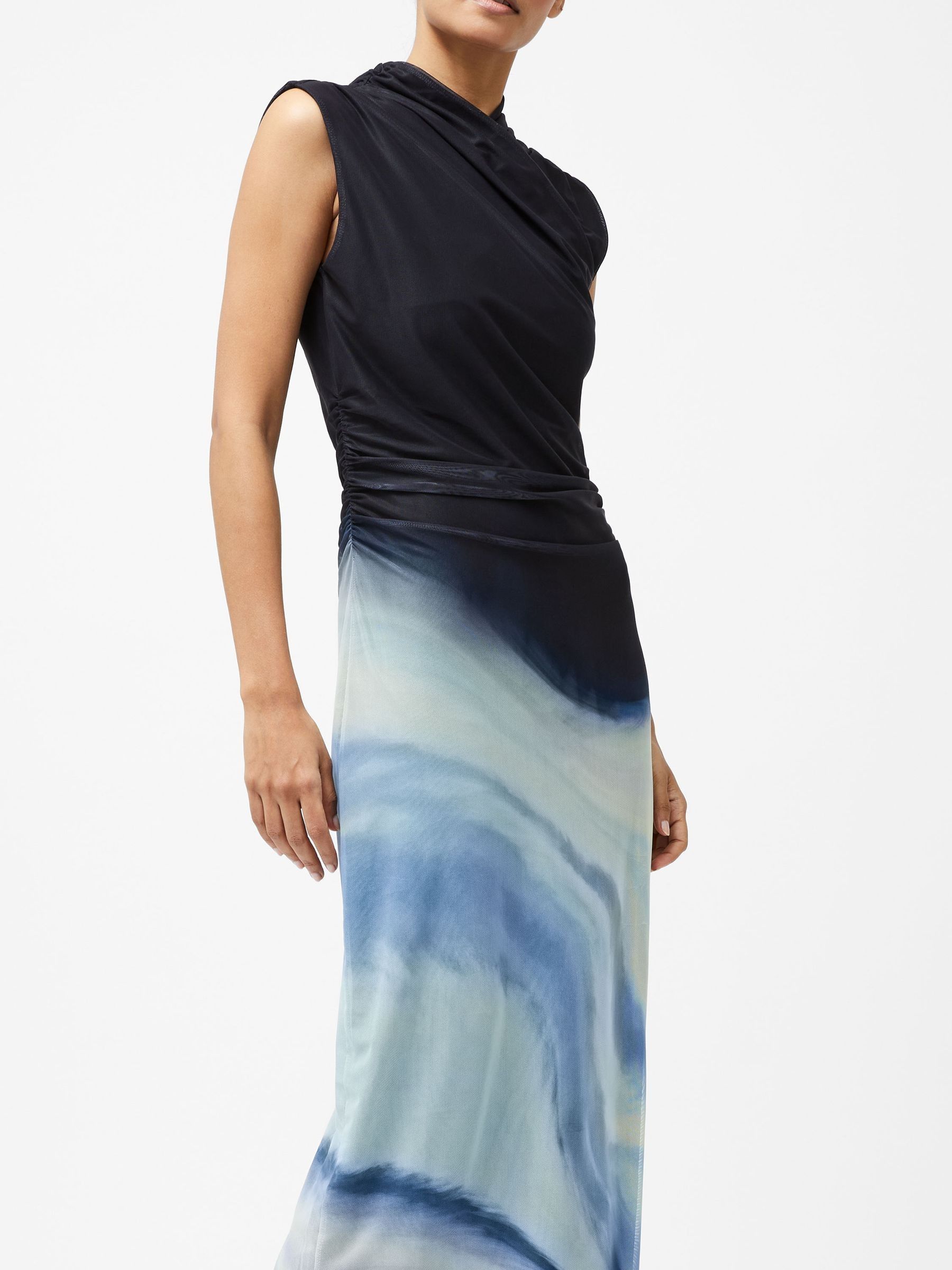 French Connection Blue Toni Wrap Neck Midi Dress