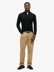 Superdry Black Merino Half Zip Jumper - Image 2 of 3
