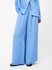French Connection Blue Damasco Air Flow Poly Wide Trousers - Image 1 of 4