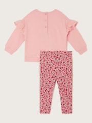 Monsoon Pink Baby Heart Leggings and Jumper Set - Image 2 of 3