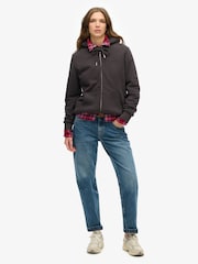 Superdry Brown Borg Lined Zip Hoodie - Image 2 of 3