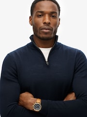 Superdry Blue Merino Half Zip Jumper - Image 3 of 3
