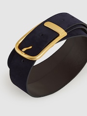Reiss Navy Iyla Suede Half Keeper Belt - Image 5 of 5