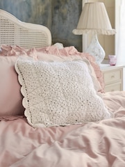 Shabby Chic by Rachel Ashwell® Natural Crochet Scallop Edge Cushion - Image 1 of 13