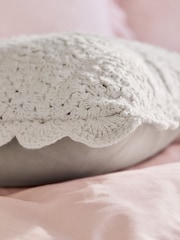 Shabby Chic by Rachel Ashwell® Natural Crochet Scallop Edge Cushion - Image 7 of 13