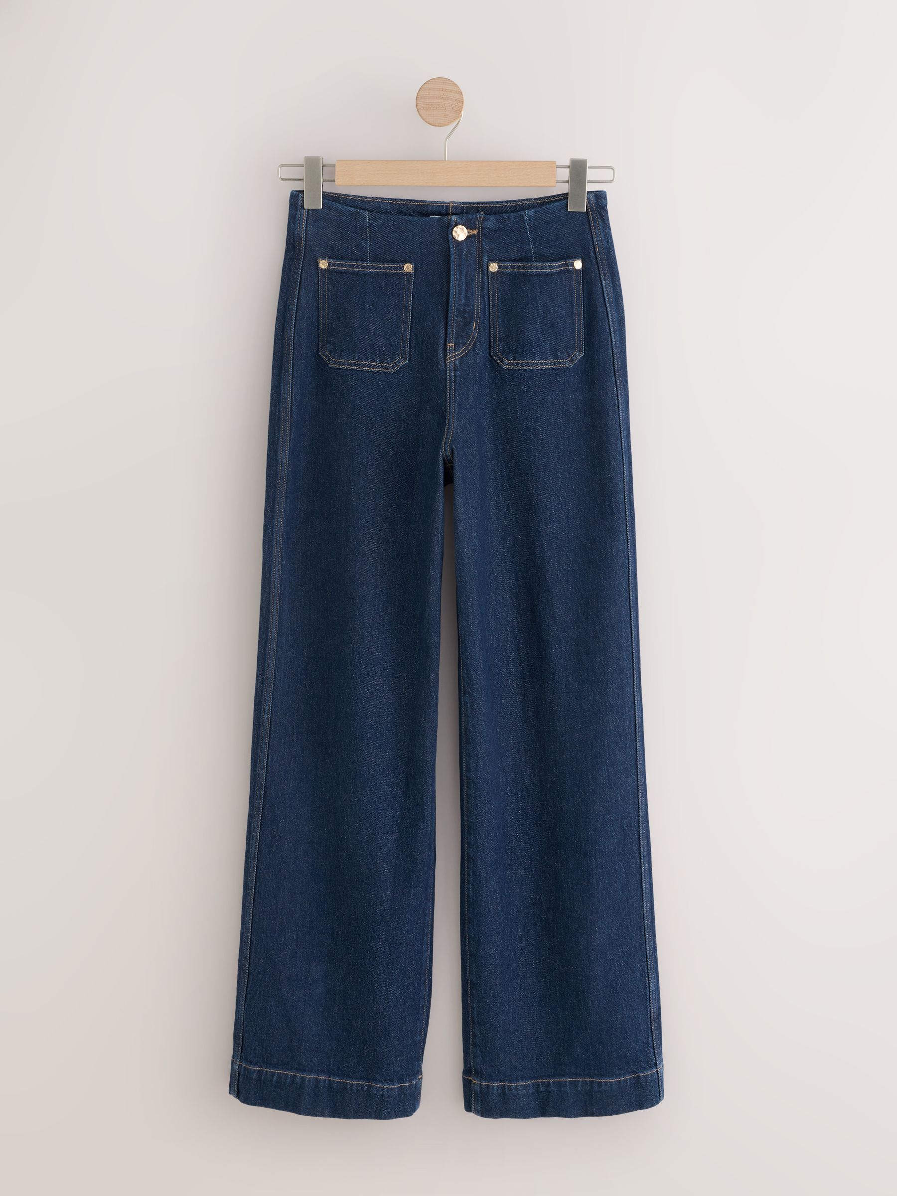 Buy Indigo Blue N Premium High Rise Patch Pocket Comfort Stretch