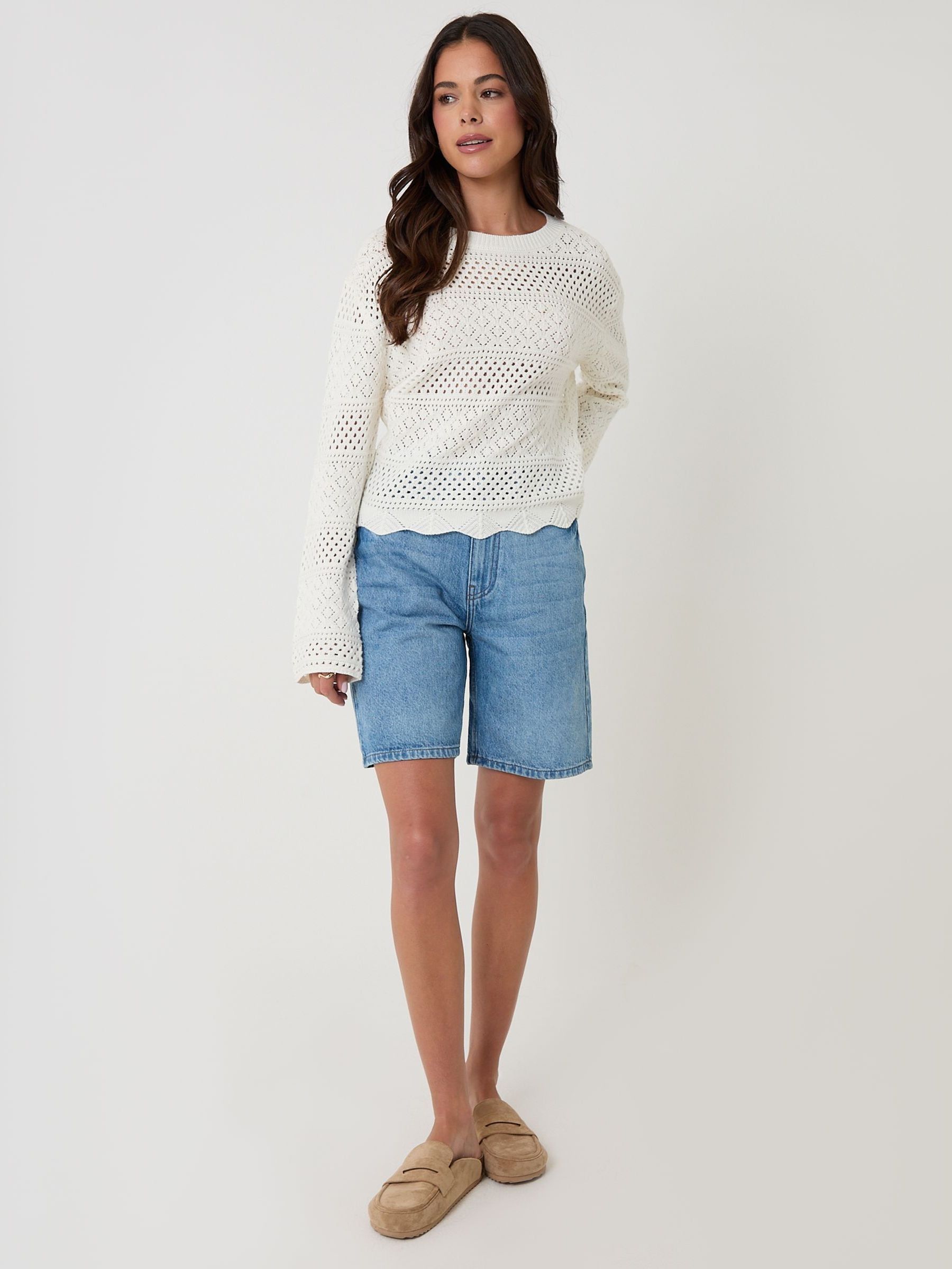 Buy Threadbare White Crochet Knit Jumper from the Next UK online shop