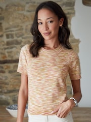 Threadbare Pink Stripe Short Sleeved Knitted T-Shirt - Image 1 of 4