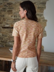 Threadbare Pink Stripe Short Sleeved Knitted T-Shirt - Image 2 of 4