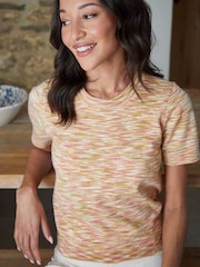 Threadbare Pink Stripe Short Sleeved Knitted T-Shirt - Image 4 of 4