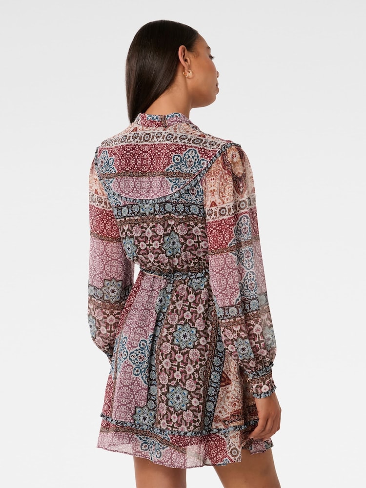 Forever New Brown Sonny Frill Trim Mini Dress - Image 2 of 5