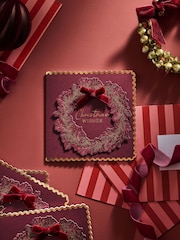 Burgandy Wreath Luxury 6 Pack Christmas Cards - Image 1 of 3