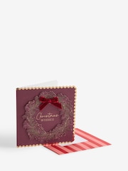 Burgandy Wreath Luxury 6 Pack Christmas Cards - Image 3 of 3