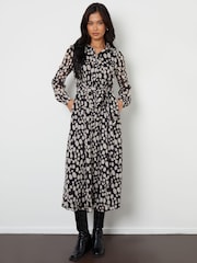 Threadbare Black Chiffon Belted Maxi Shirt Dress - Image 3 of 4