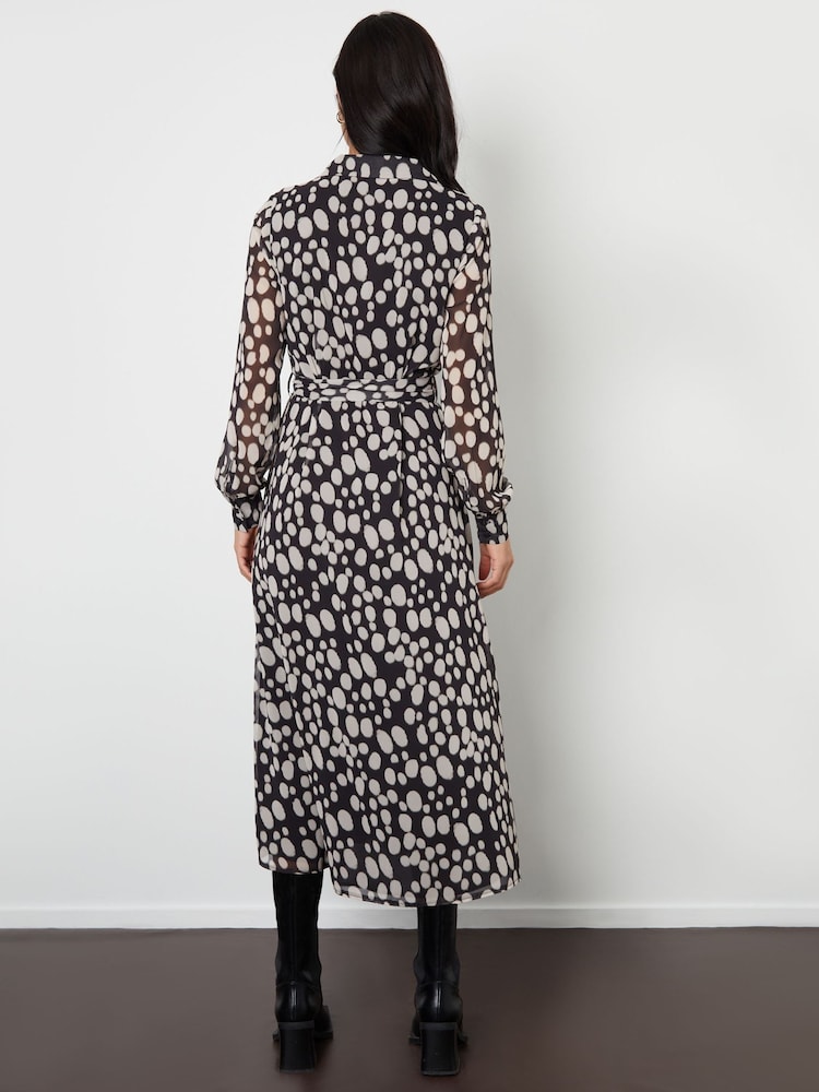 Threadbare Black Chiffon Belted Maxi Shirt Dress - Image 4 of 4