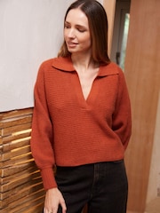 Threadbare Orange Trophy Neck Pullover Knitted Jumper - Image 4 of 4