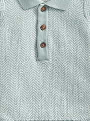 Mamas & Papas Blue Short Sleeve 100% Cotton Knit Polo Shirt - Image 3 of 3