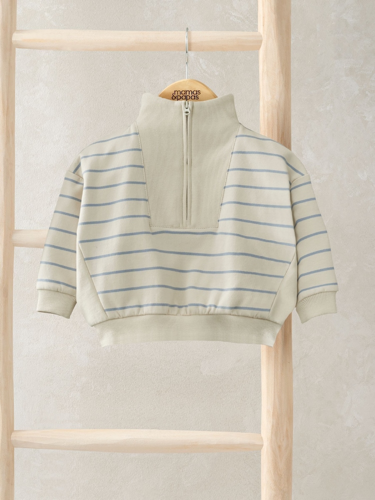 Mamas & Papas Stripe Funnel Neck Jumper - Image 1 of 3