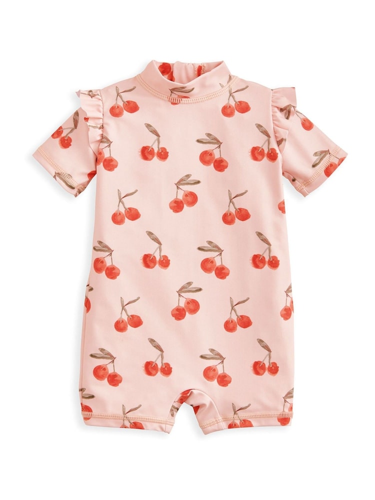 Mamas & Papas Pink Cherry Print SwimSuit - Image 2 of 3