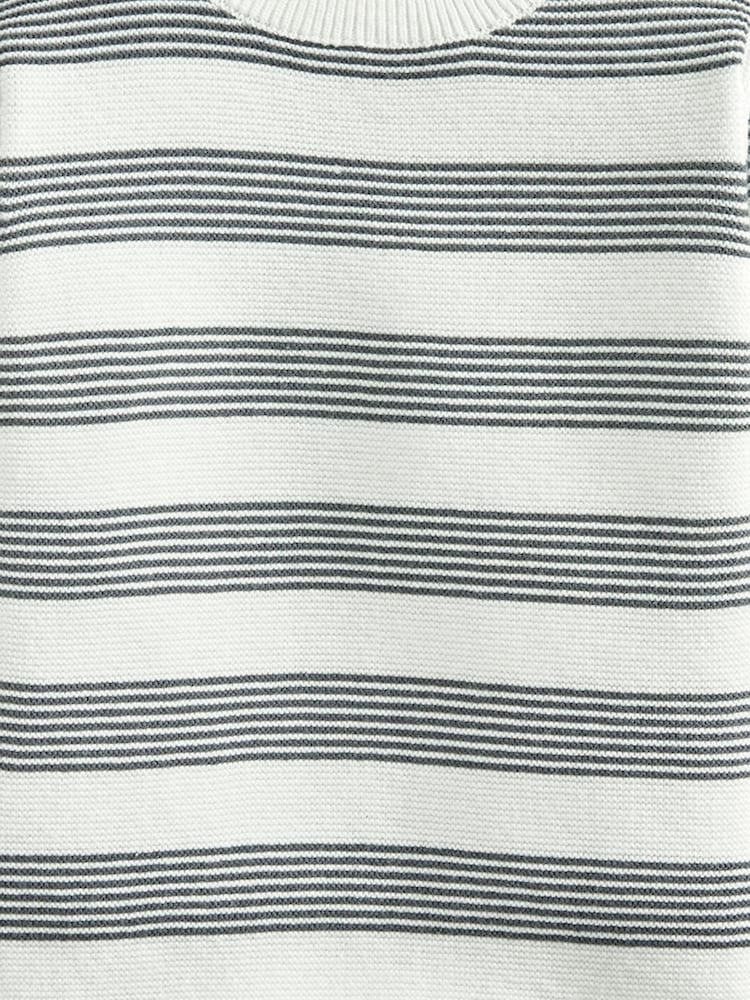 Mamas & Papas Stripe Knit 100% Cotton White Jumper - Image 3 of 3