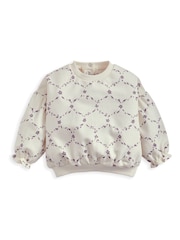Mamas & Papas Cream Trellis Print Sweatshirt - Image 1 of 3