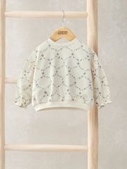Mamas & Papas Cream Trellis Print Sweatshirt - Image 2 of 3