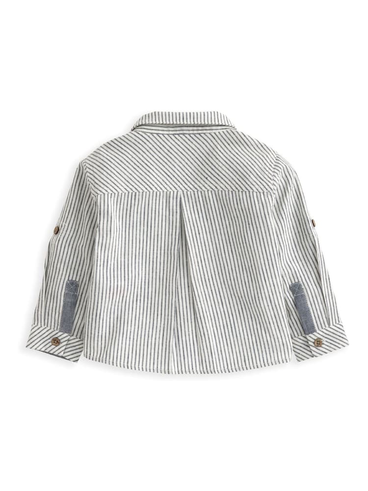 Mamas & Papas Blue Pinstripe Shirt - Image 3 of 3