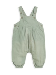 Mamas & Papas Green Dungaree and Bow 100% Cotton Headband Set - Image 7 of 9