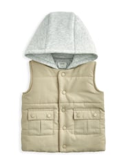 Mamas & Papas Hooded Brown Gilet - Imagen 2 de 3